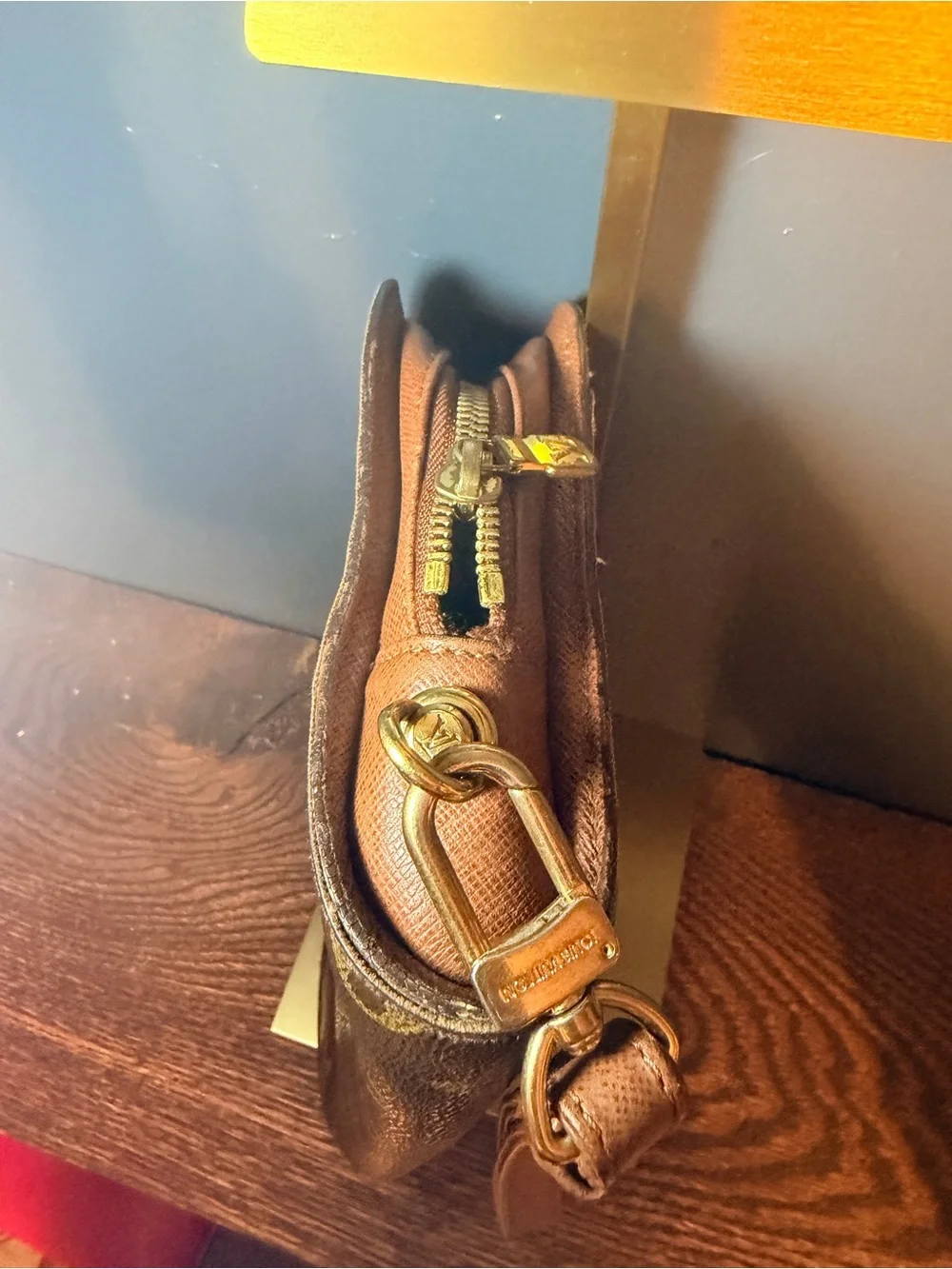 Louis Vuitton Monogram Canvas Wristlet Clutch - Brown/Gold